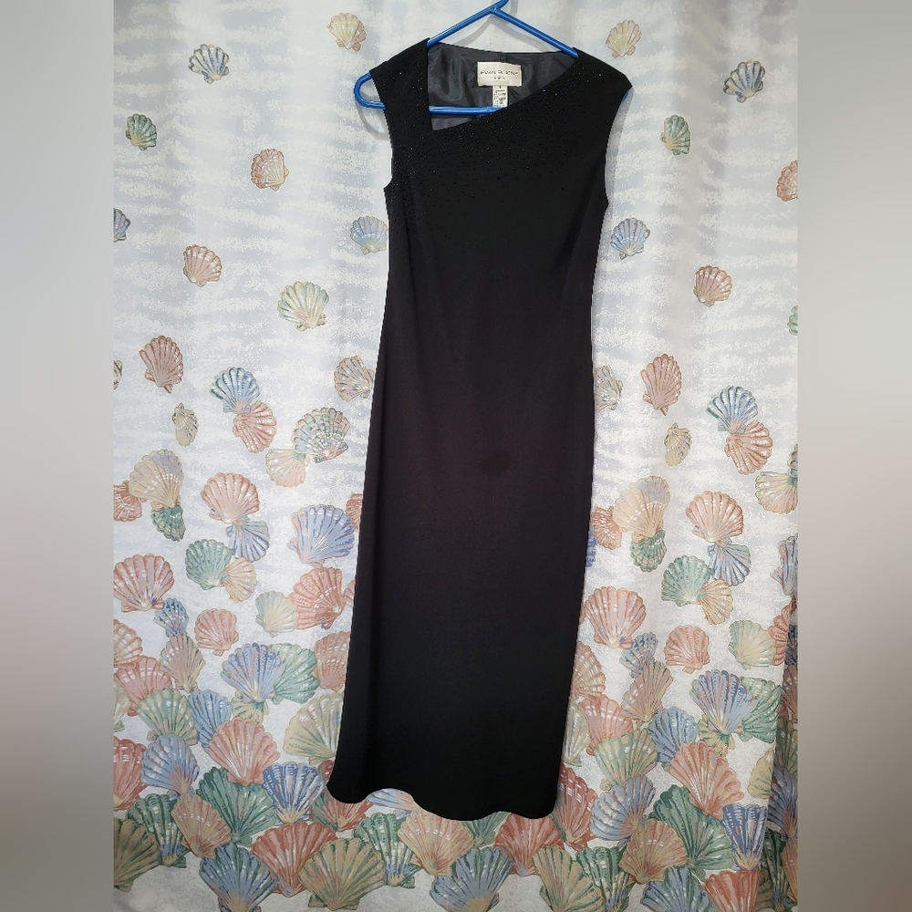 Evan Picone black dress that is beaded front neckline
